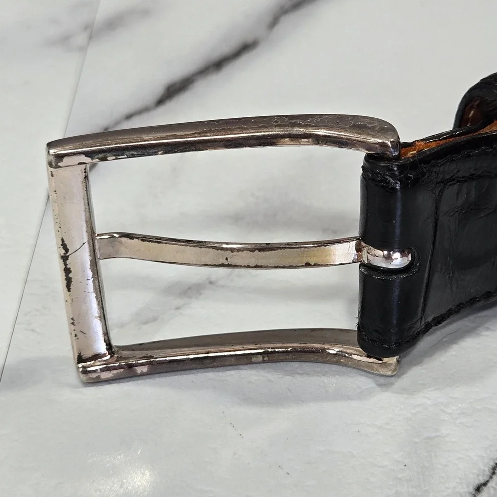 Martin Dingman Louisiana Alligator Belt Mens 44 Black USA Made Exotic Leather